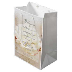 Sac Cadeau Moyen Bouquet de fleurs de Mariage nuptiale blanche