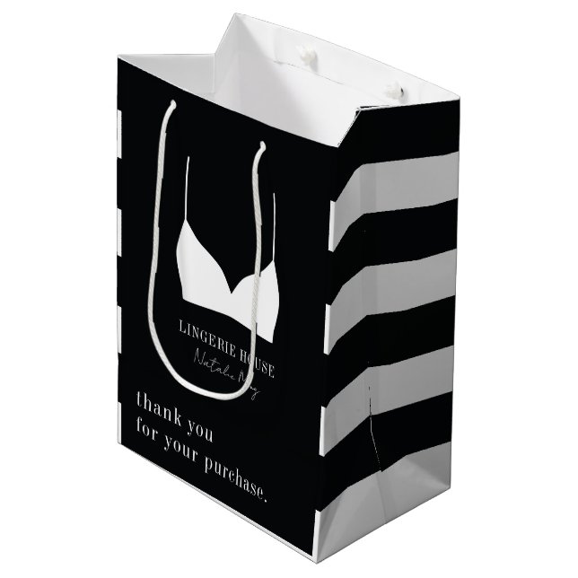 Sac Cadeau Moyen Boutique de lingerie merci pour votre achat (Devant Angle)