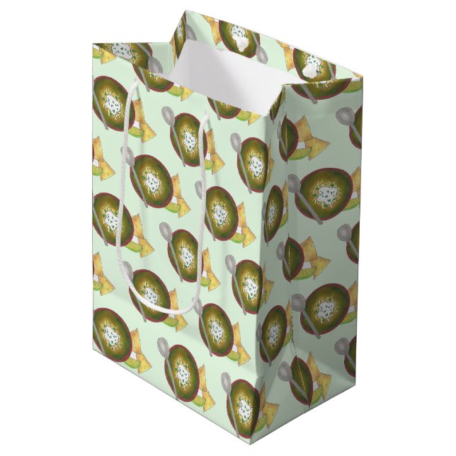 Sac Cadeau Moyen Bowl de Green Chili Chili Chili Chili Verde Cookof (Devant Angle)