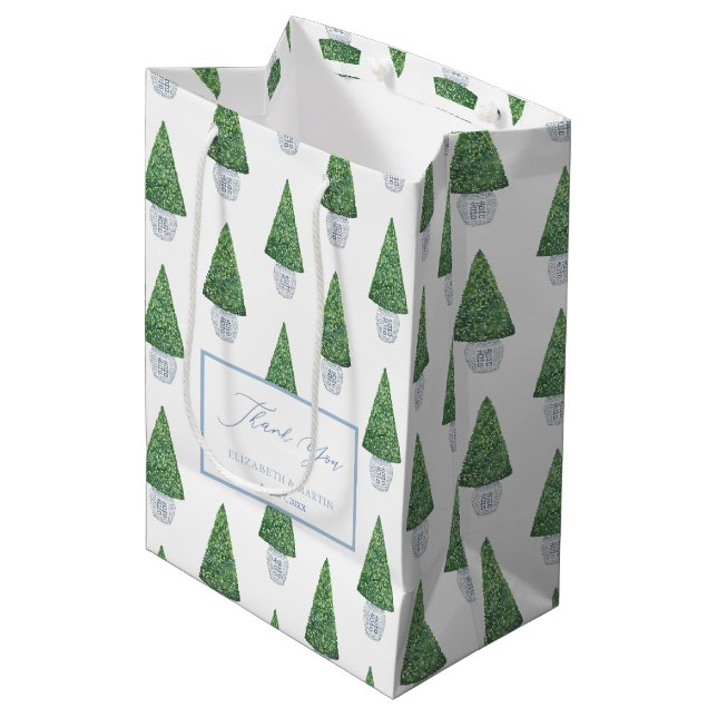 Sac Cadeau Moyen Boxwood classique Topiary chinois Planter Merci (Devant Angle)