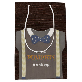 Sac Cadeau Moyen Boy baby shower autum chute bleu burlap bodysuit