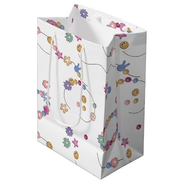 Sac Cadeau Moyen Bracelet d'amitié fille Motif de bijoux (Devant Angle)