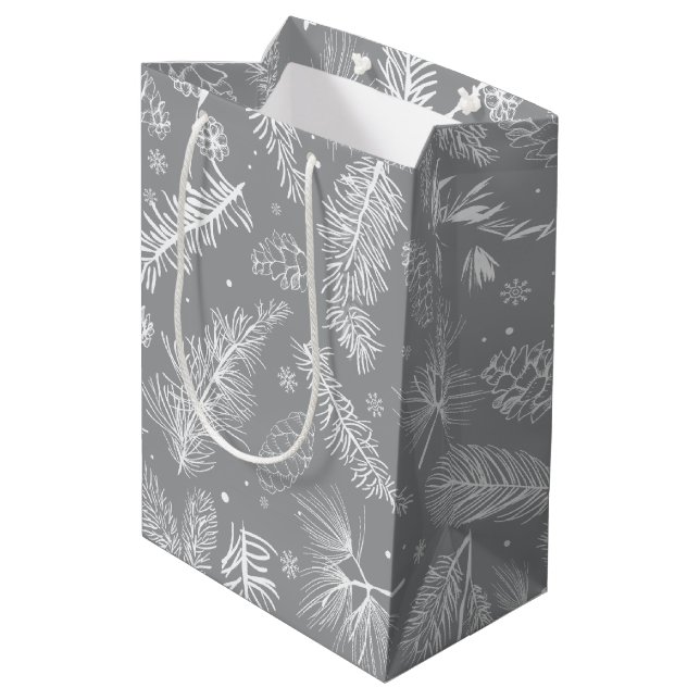Sac Cadeau Moyen Branches et pin 4 (Dos Angle)