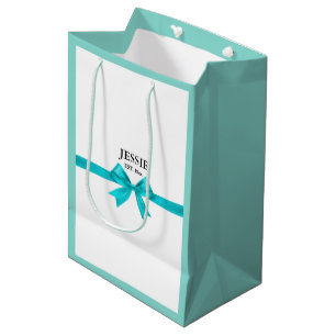 Sac Cadeau Moyen Bride et partie de douche bleue turquoise