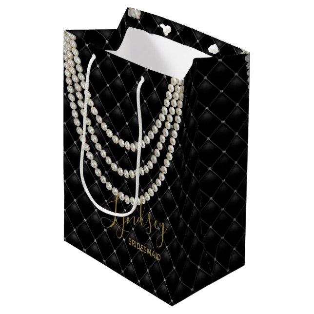 Sac Cadeau Moyen BRIDE Parisienne Thème Bridesmaid Douche Party (Devant Angle)