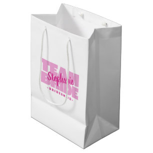 Sac Cadeau Moyen Bridesmaid Team Bride Mariage Personnalisé Nom Ros