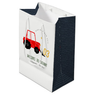Sac Cadeau Moyen Bright Red Yellow Digger Enfants N'importe quel âg