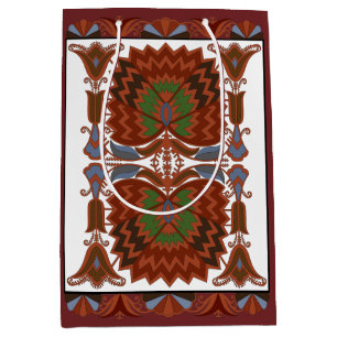 Sac Cadeau Moyen broderie d'art populaire floral antique estonienne