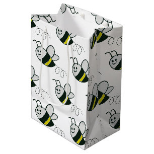 Sac Cadeau Moyen Broderie Imprimer Baby shower d'abeille mignonne