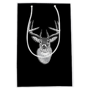 Sac Cadeau Moyen Buck on Black White Tail Deer