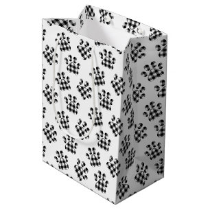 Sac Cadeau Moyen Buffalo A Mis Des Empreintes de pattes En Blanc