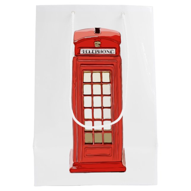 Sac Cadeau Moyen Bus à double étage rouge de la cabine téléphonique (Dos)