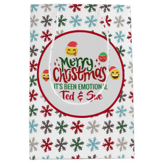 Sac Cadeau Moyen C'a été Émotionnel Joyeux Noël Funny Emoji