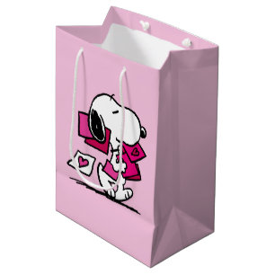 Sac Cadeau Moyen cacahuètes   Saint Valentin   Snoopy Avec Valentin