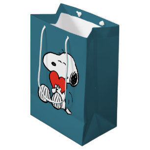 Sac Cadeau Moyen cacahuètes Saint Valentin Snoopy Heart Hug