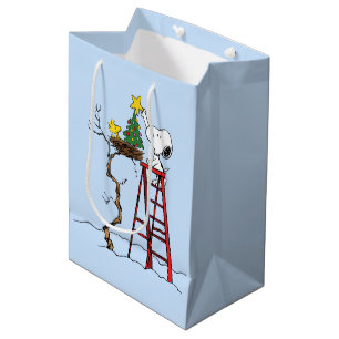 Sac Cadeau Moyen cacahuètes   Snoopy & Woodstock Arbre de Noël