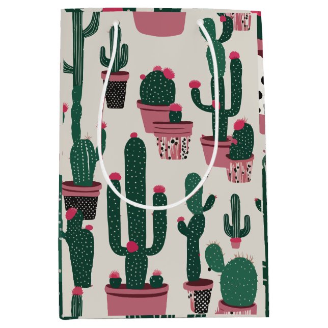 Sac Cadeau Moyen Cactus (Devant)