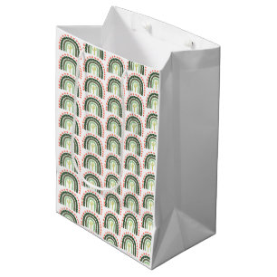 Sac Cadeau Moyen Cactus Artisan Arc-en-ciel Moderne Désert Saguaro 