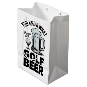 Sac Cadeau Moyen Cadeau de golfeur de bière drôle de golf humour de