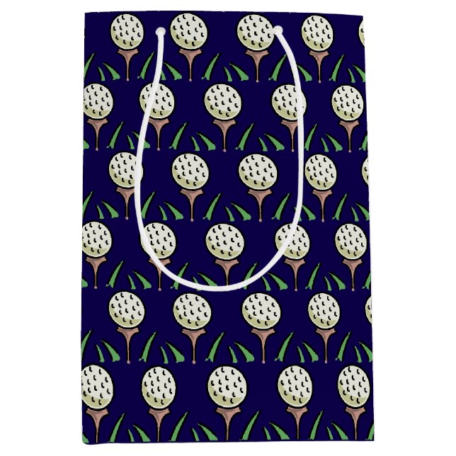 Sac Cadeau Moyen Cadeau Golfer Surdimensionné Golf Balls Gold Tee - (Devant)
