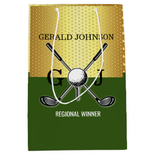 Sac Cadeau Moyen Cadeau grand monogramme de golf élégant personnali