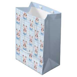 Sac Cadeau Moyen Cadeau lapin bleu lapin