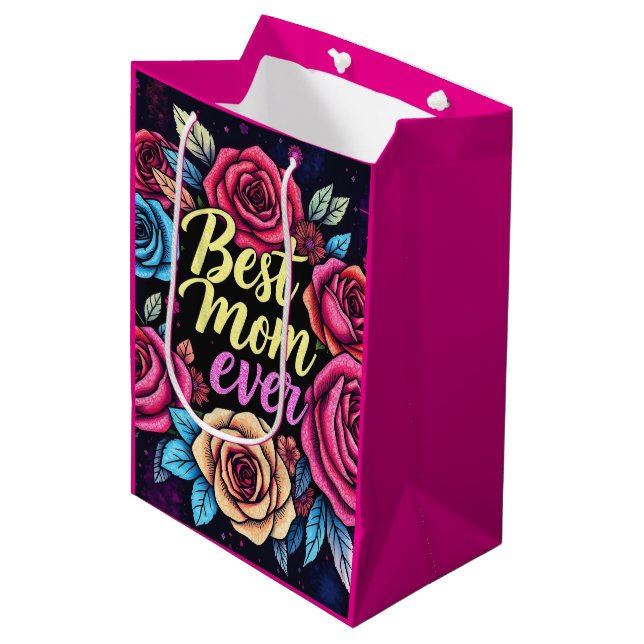 Sac Cadeau Moyen Cadeau Luxe Floral Collection populaire (Devant Angle)