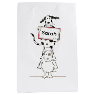 Sac Cadeau Moyen Cadeau personnalisé de chien acrobate mignon