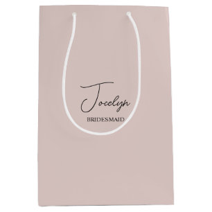 Sac Cadeau Moyen Cadeau personnalisé de mariage Dusty Pink pour les