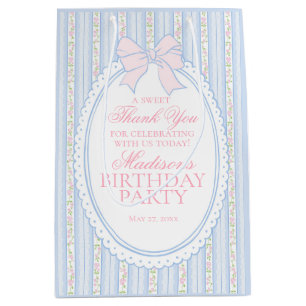 Sac Cadeau Moyen Cadeaux de fête d'anniversaire floraux fantaisie v