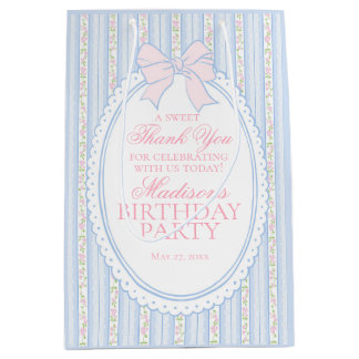 Sac Cadeau Moyen Cadeaux de fête d'anniversaire floraux fantaisie v