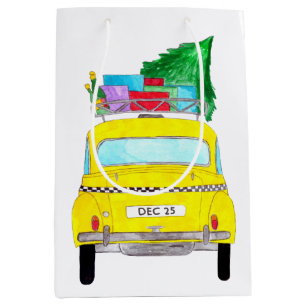 Sac Cadeau Moyen Cadeaux de Noël de taxi de taxi jaune de New York
