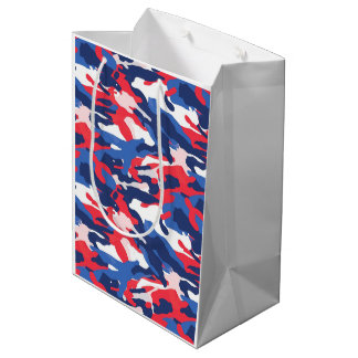 Sac Cadeau Moyen Camo Patriotique Rouge Blanc Bleu USA Liberté