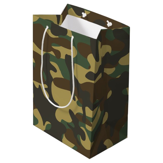 Sac Cadeau Moyen Camouflage forestier (Dos Angle)