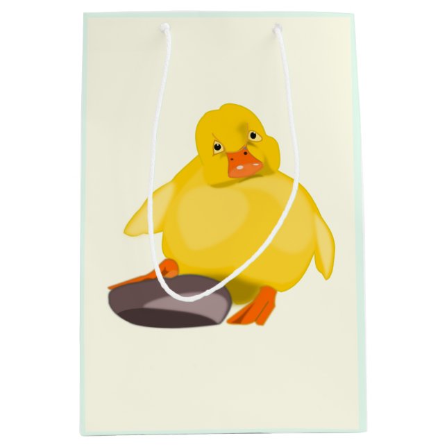 Sac Cadeau Moyen Canard jaune mignon (Devant)