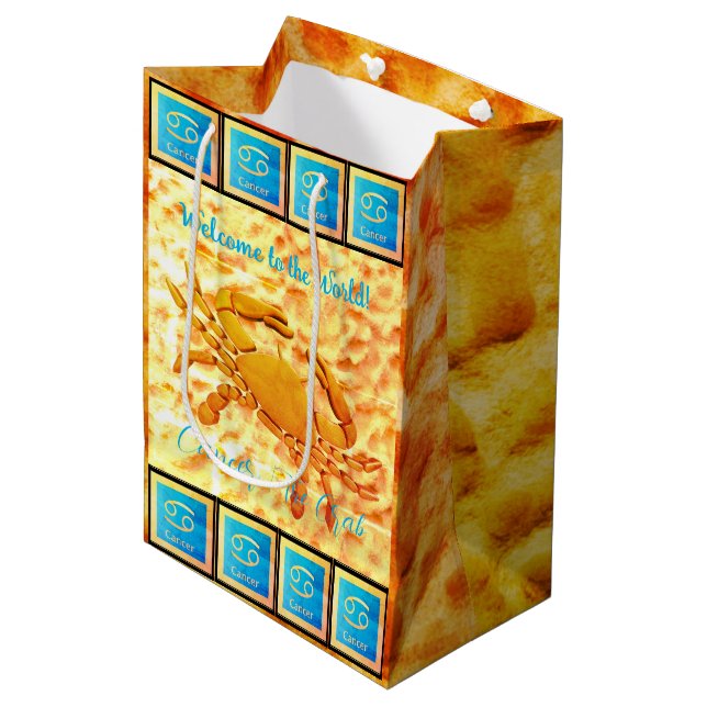 Sac Cadeau Moyen Cancer - Le crabe (22 juin - 22 juillet) Bébé (Devant Angle)