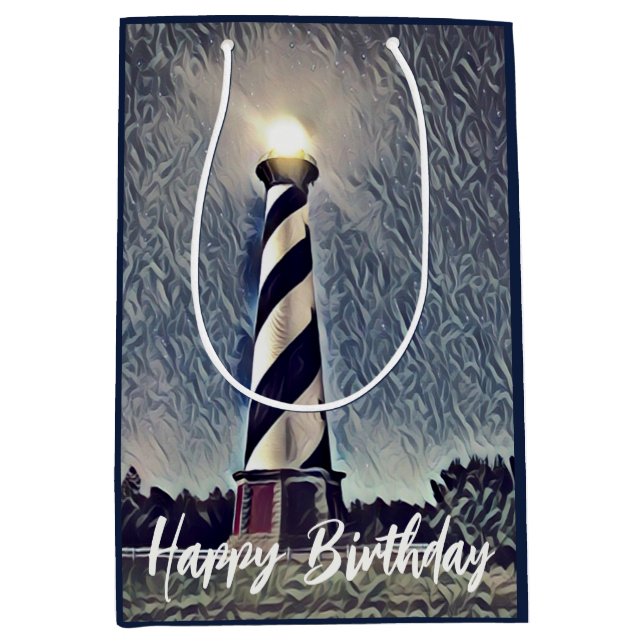 Sac Cadeau Moyen Cape Hatteras Lighthouse Outer Banks OBX Anniversa (Devant)