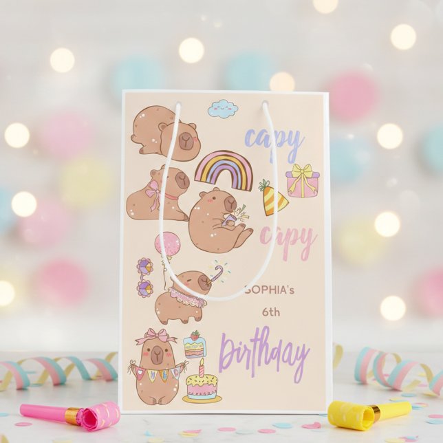Sac Cadeau Moyen Capy capy birthday (Créateur téléchargé)