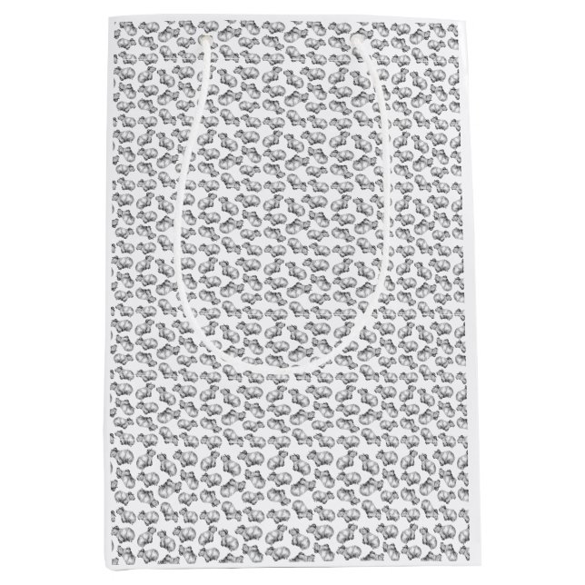 Sac Cadeau Moyen Capybara noire et blanche