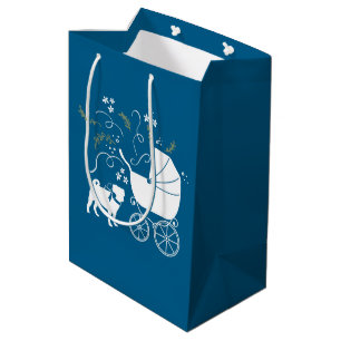 Sac Cadeau Moyen Carlin Fête Blue Thème Célébration