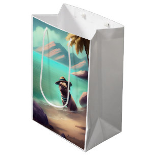 Sac Cadeau Moyen Carlin profitant de la peinture sur plage