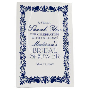 Sac Cadeau Moyen Carrelage bleu Talavera Fête des mariées Fiesta Fa