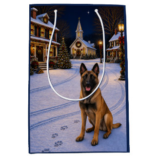 Sac Cadeau Moyen Carte de vacances du Malinois Belge