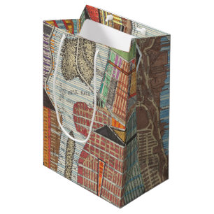 Sac Cadeau Moyen Carte moderne de New York III