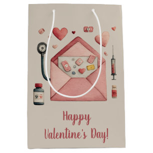 Sac Cadeau Moyen Carte postale de la Saint-Valentin sur ordonnance 