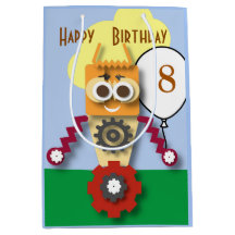 Cartoon Robot Editable Children's Birthday