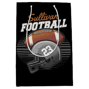 Sac Cadeau Moyen Casque de footballeur personnalisé avec numéro d'é