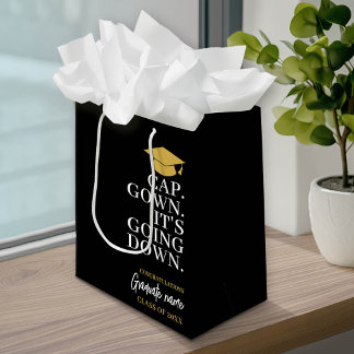 Sac Cadeau Moyen Casquette Gown It's Going Down - Nom Graduation mo