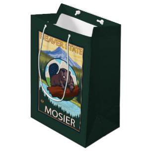 Sac Cadeau Moyen Castor et capot de Mt. - Mosier, Orégon
