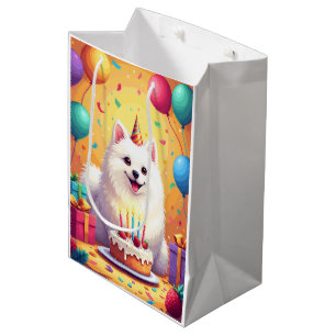 Sac Cadeau Moyen Célébration d'anniversaire de chien esquimau améri